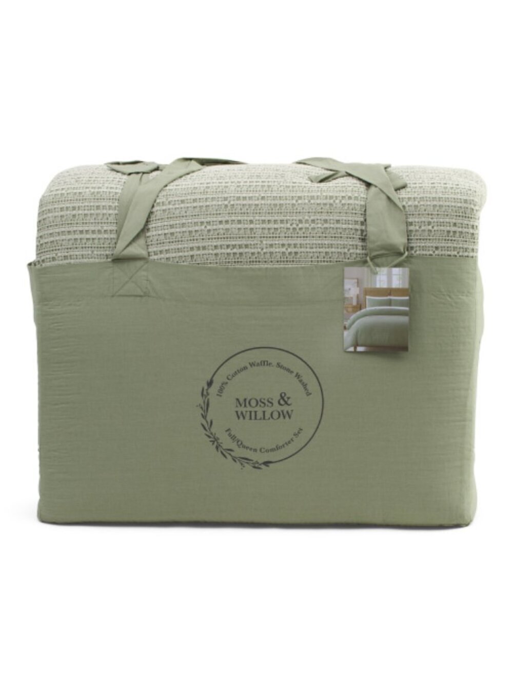 MOSS & WILLOW Textured Waffle Knit Comforter Set
